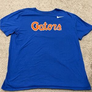 Nike Blue Athletic Tee with Orange Accents